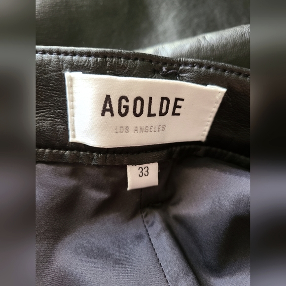 Agolde 90s Pinch Waist Recycled Leather Pants Size 33 - Picture 7 of 7
